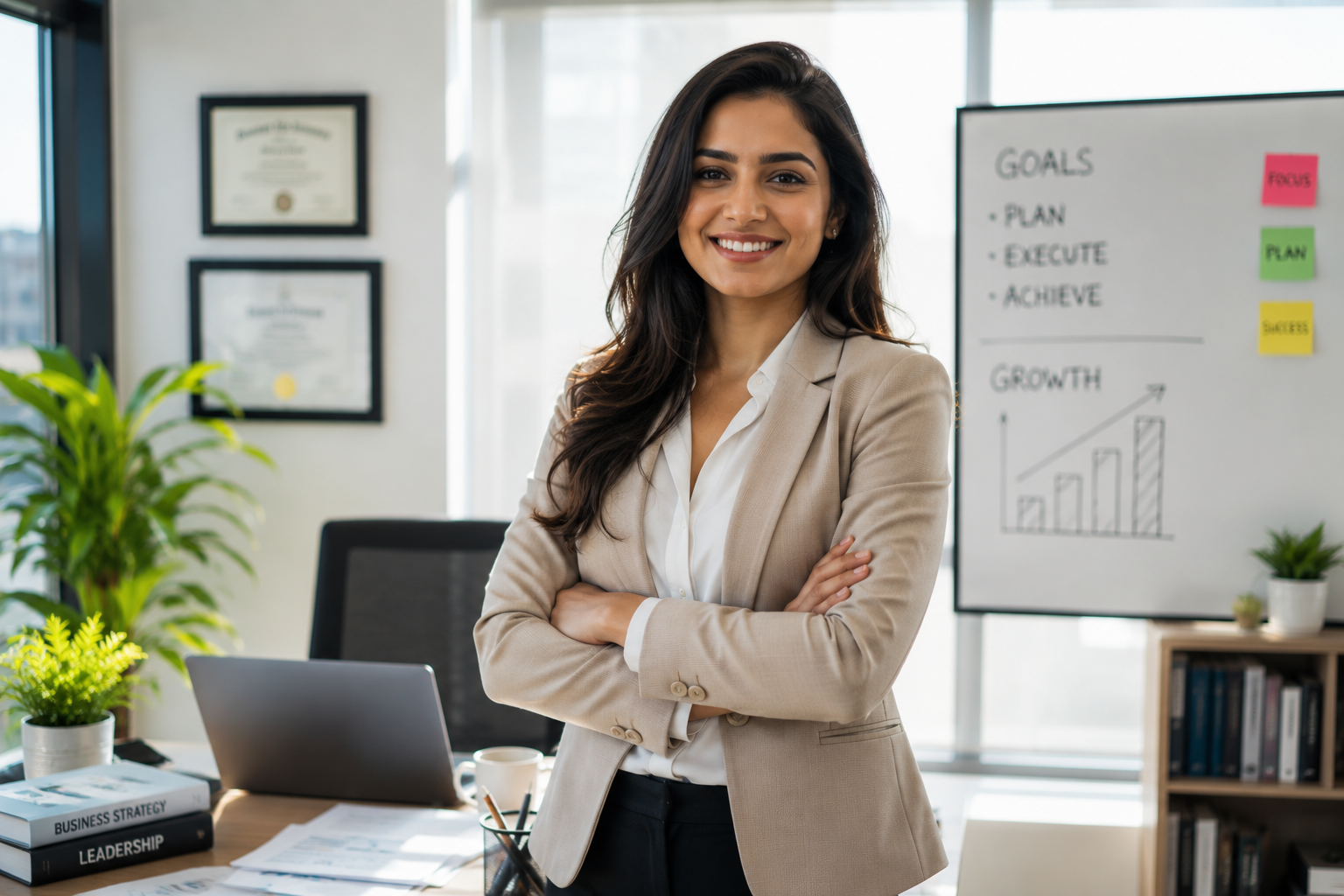 Career visualization — professional achievement and purposeful work environment