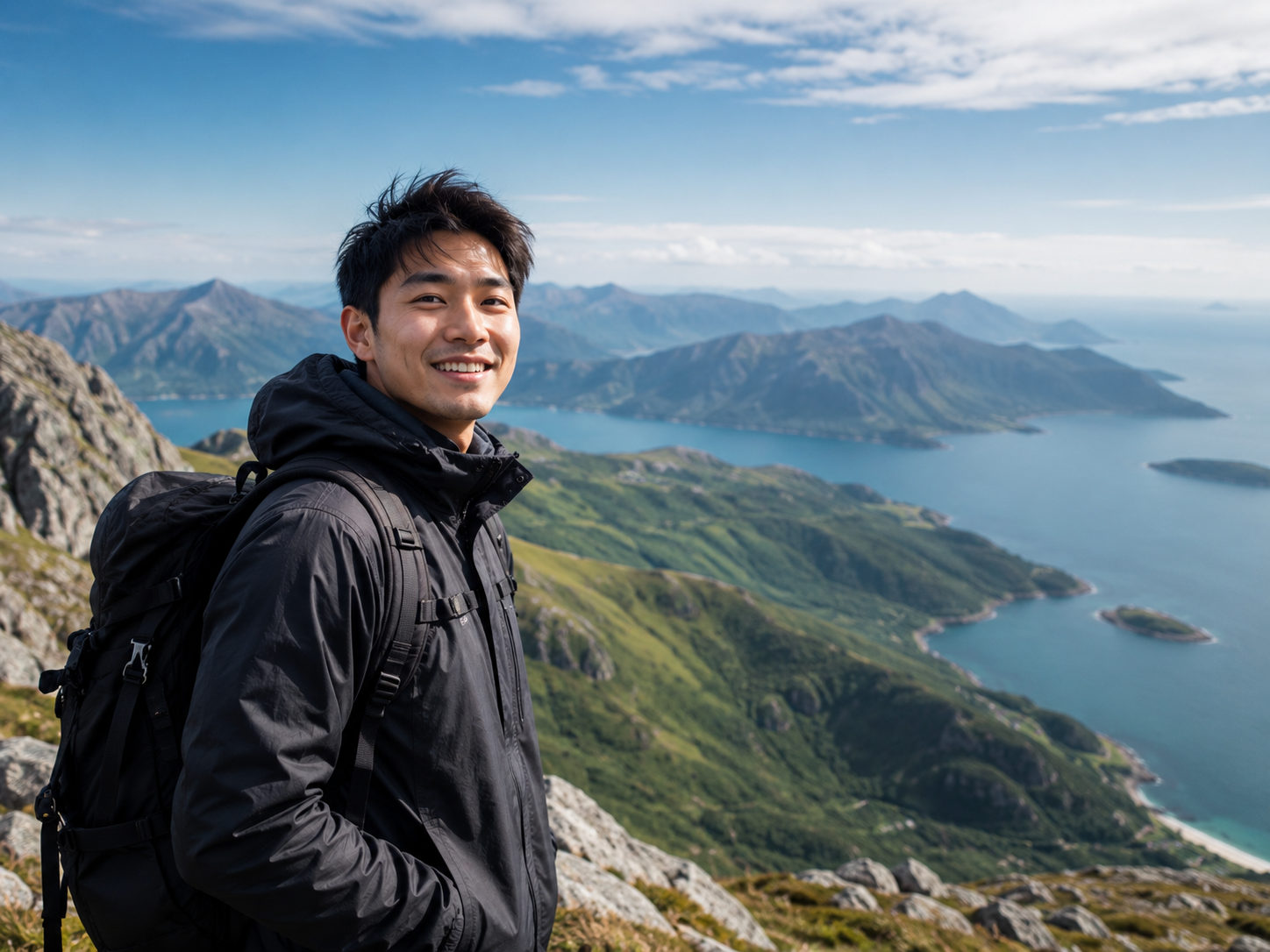 Travel visualization — beautiful destination landscape with sense of adventure and freedom